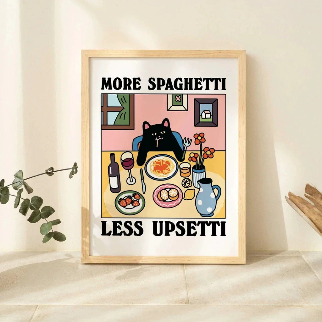 More Spaghetti Less Regretti Wall Art by Bowlift
