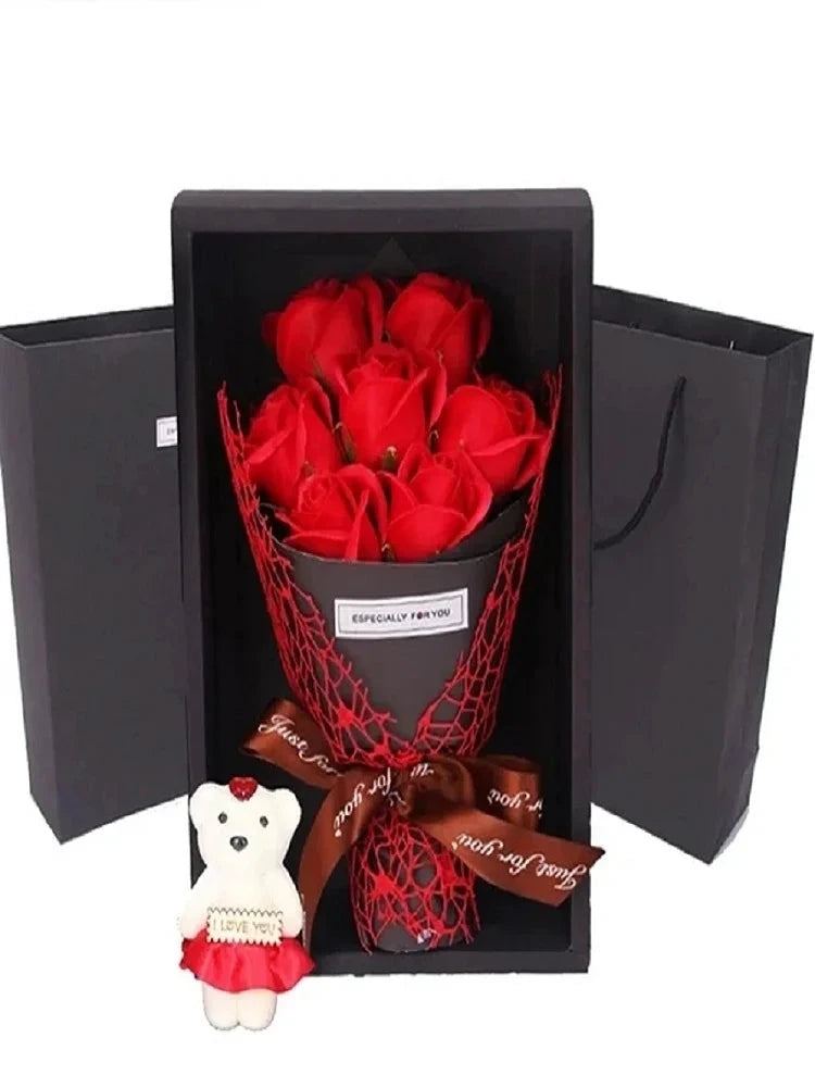 7 Roses Soap Bouquet Gift Box Bowlift by Bowlift