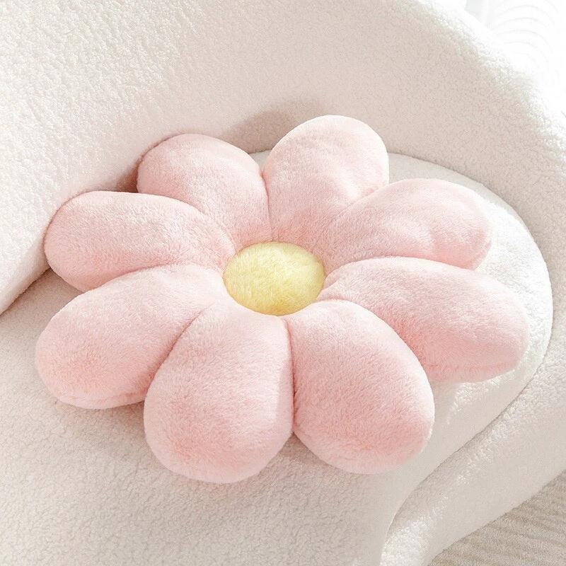 Fluffy Daisy Cushion - Pastel by Bowlift