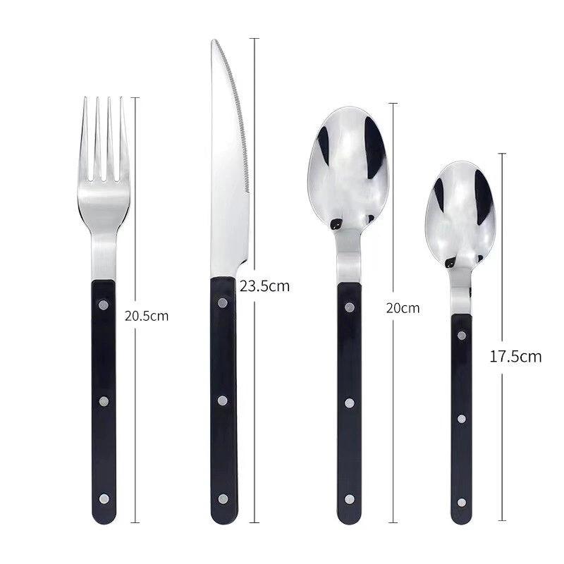 24-Piece Cutlery Set – Engraved Stainless Steel Flatware for 6 People by BowLift