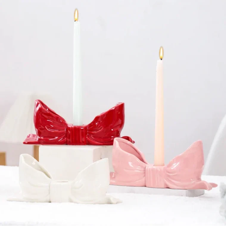 Bowknot-Shaped Ceramic Candle Holder by Bowlift