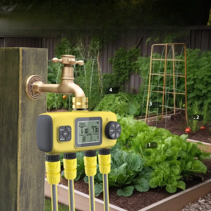 HydroVista - 4-Zone Digital Water System with LCD Screen and IPX7 Waterproof Smart Valve System Bowlift by Bowlift