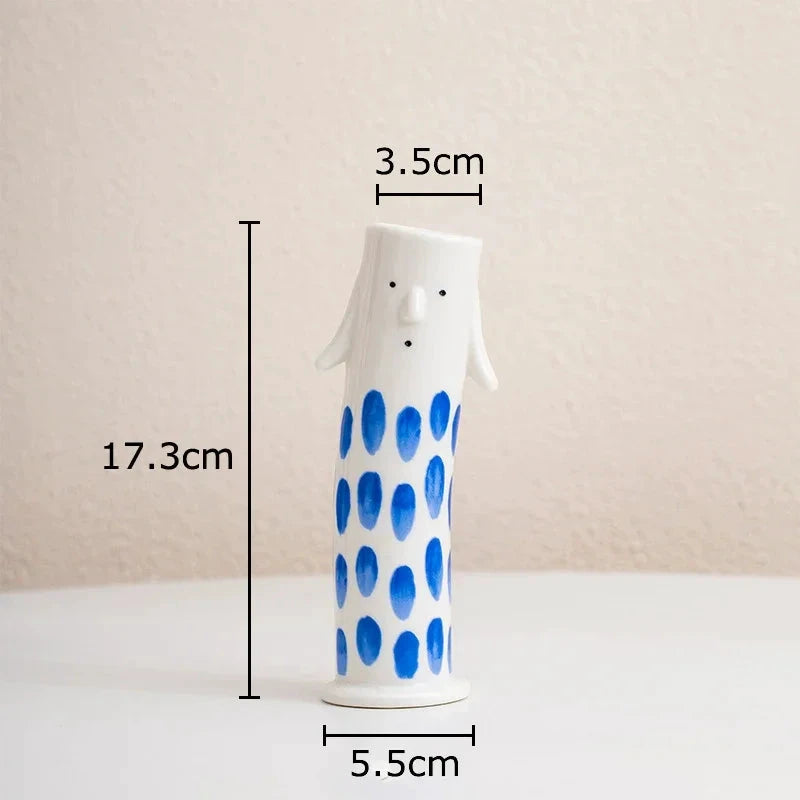 Lovely Cartoon Figures Ceramic Vase by Bowlift