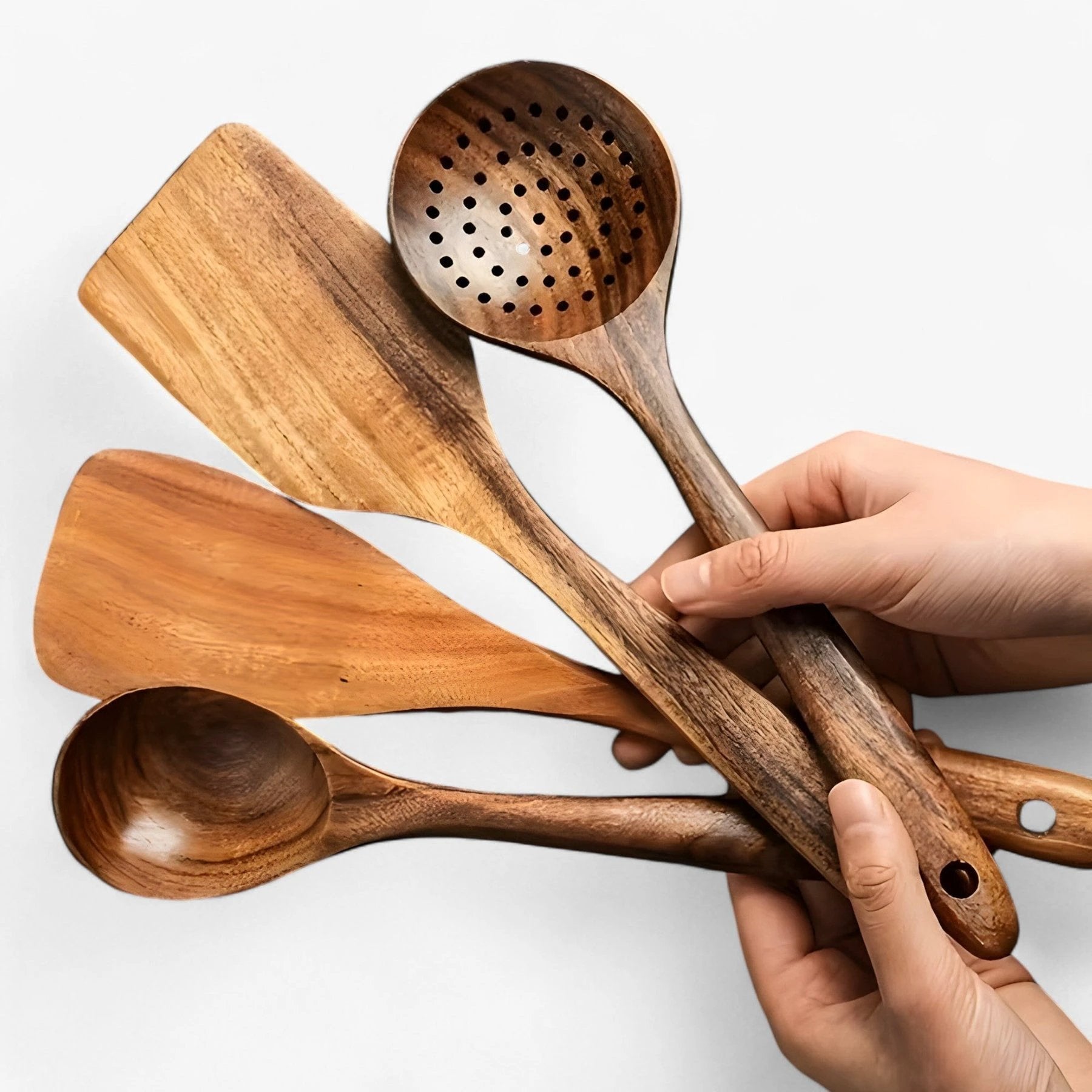 EcoWood Wooden Utensils Set with 11 Pieces Bowlift by Bowlift