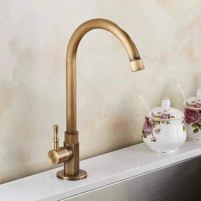 SwanFlow - Antique kitchen faucet with elegant swan neck design Bowlift by Bowlift