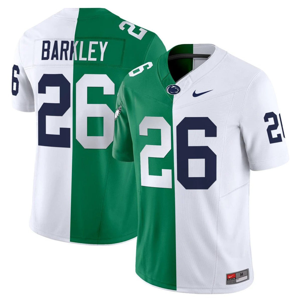 Saquon Barkley (White) Jersey #26 Penn State Nittany Lions Split Stitched by My Store NCAA Football Jerseys