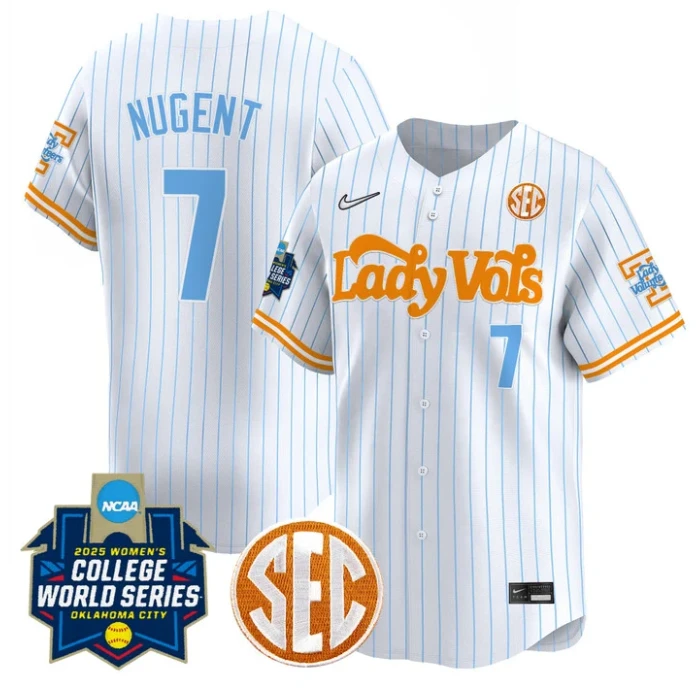 Sophia Nugent Jersey #7 Tennessee Volunteers Softball 2025 World Series Stitched Pinstripe by My Store
