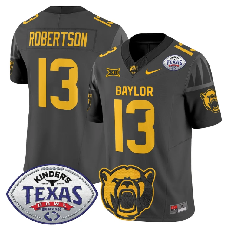 Sawyer Robertson Jersey #13 Baylor Bears 2024 Texas Bowl Football Stitched Black by My Store