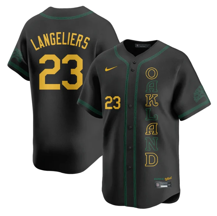 Shea Langeliers Jersey #23 Oakland Athletics City Connect Concept Stitched Black by My Store