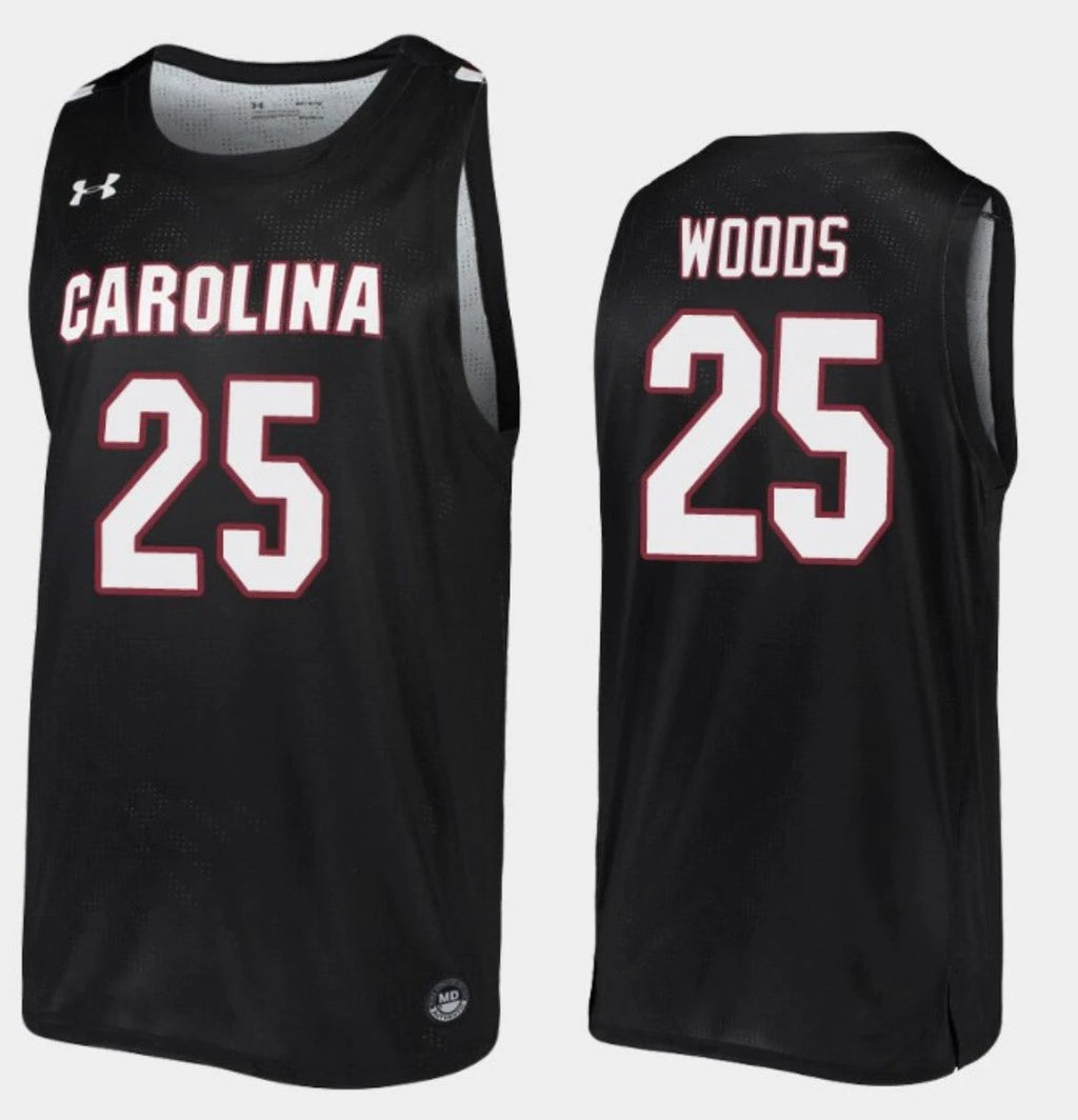Seventh Woods Jersey South Carolina Gamecocks College Basketball Black Replica #25 by My store basketball