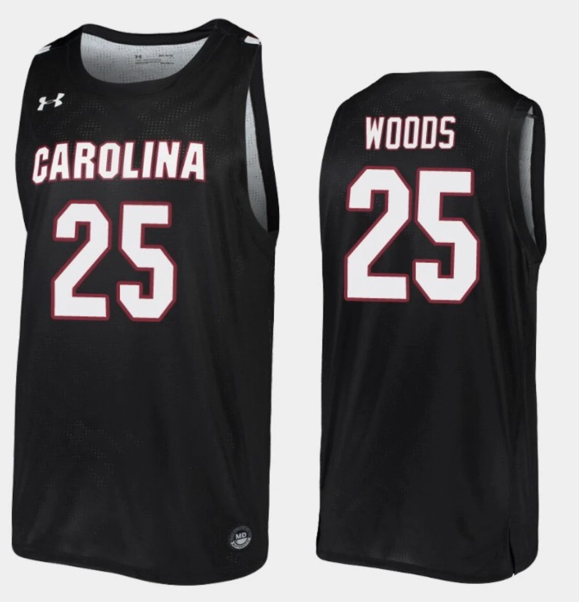 Seventh Woods Jersey South Carolina Gamecocks College Basketball Black Replica #25 by My store basketball
