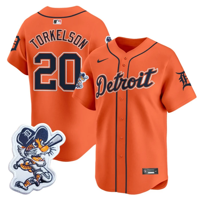 Spencer Torkelson Jersey #20 Detroit Tigers Paws Patch Vapor Premier Limited Stitched Orange by My Store