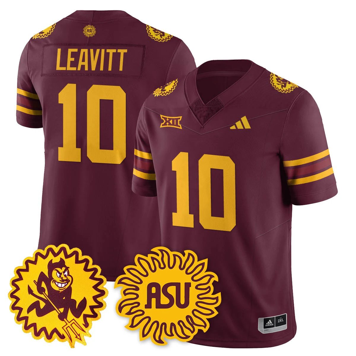 Sam Leavitt Jersey #10 Arizona State Sun Devils 1975 Throwback Stitched Maroon by My Store NCAA Football Jerseys