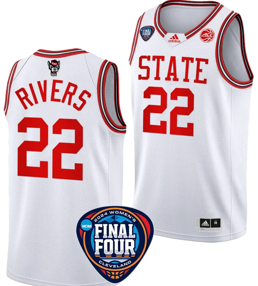 Saniya Rivers Jersey #22 NC State Wolfpack Basketball 2024 NCAA March Madness Final Four White by My store basketball