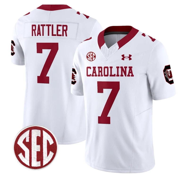 Spencer Rattler Jersey #7 South Carolina Gamecocks Football 1980 Throwback Vapor Limited White by My Store