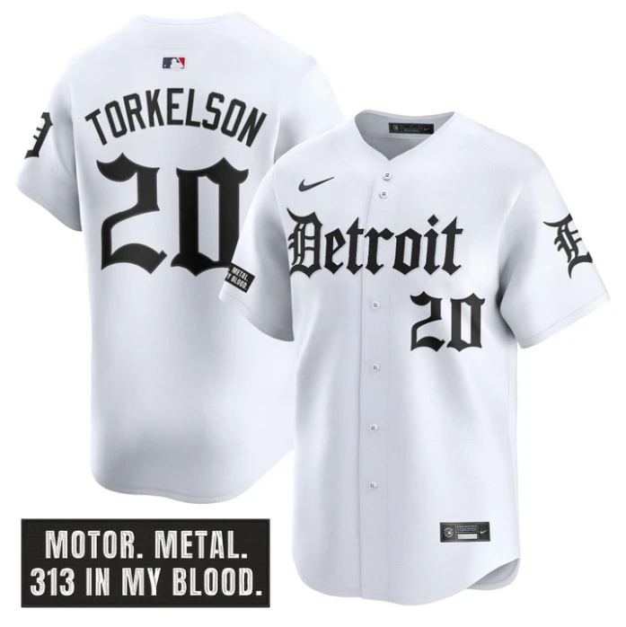 Spencer Torkelson Jersey #20 Detroit Tigers Motor Gothic Edition Vapor Limited Stitched White by My Store