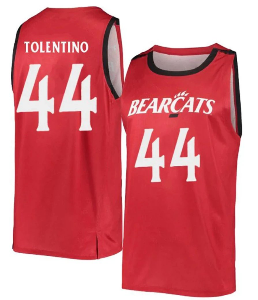 Sage Tolentino Jersey Cincinnati Bearcats College Basketball Red #44 by My store basketball