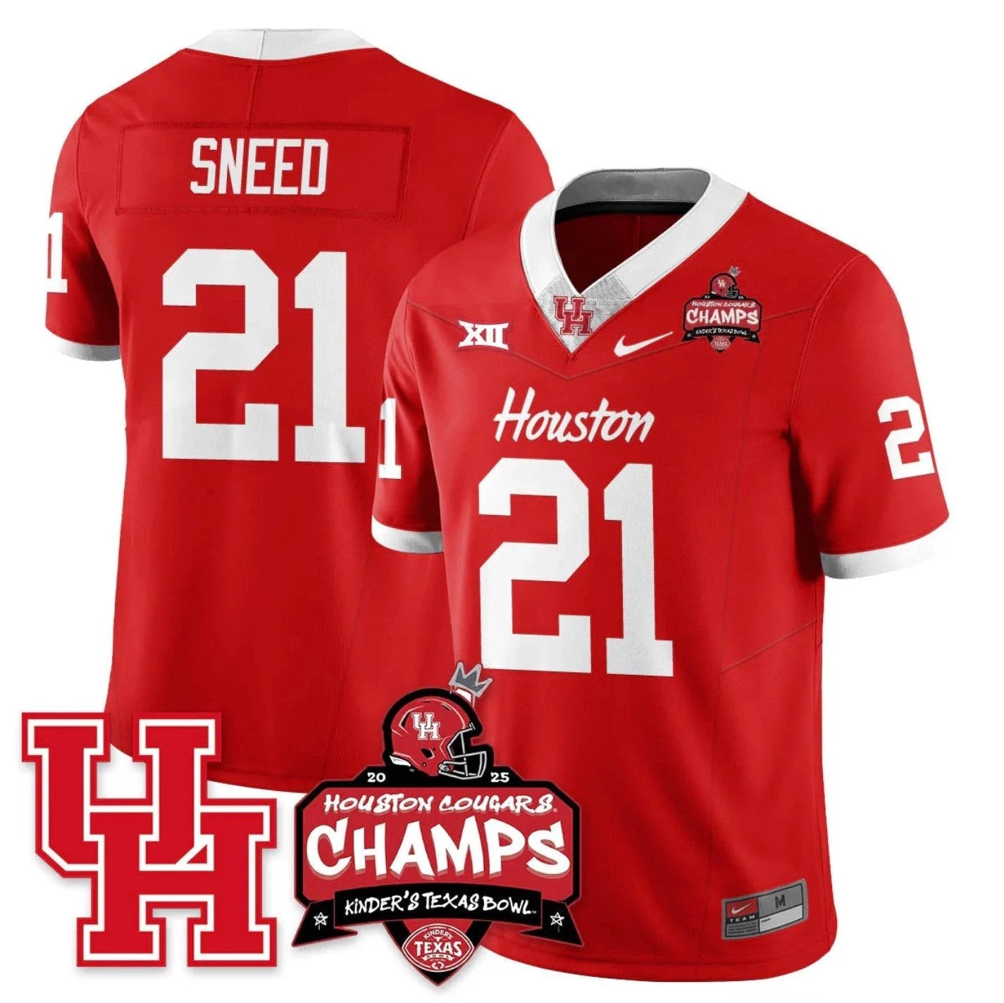 Stacy Sneed Jersey #21 Houston Cougar 2025 Texas Bowl Champions Stitched Red by NCAA Football Jersey