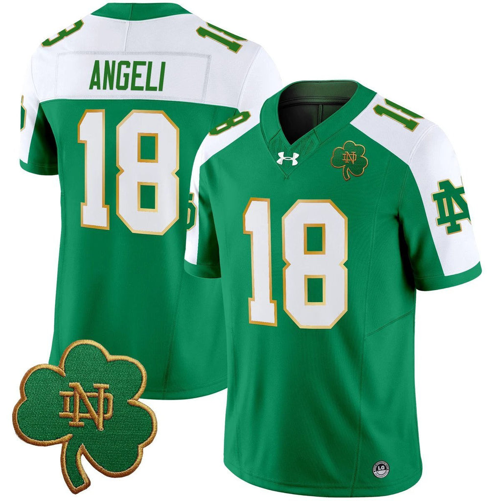 Steve Angeli Jersey #18 Notre Dame 2025 Vapor Limited V3 Stitched Green Alter by My Store NCAA Football Jerseys