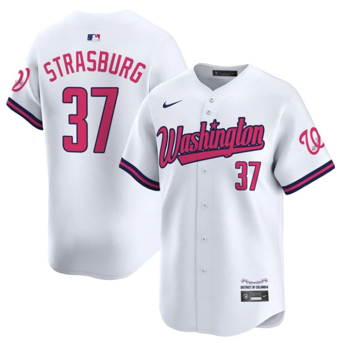 Stephen Strasburg Jersey #37 Washington Nationals Vapor Limited All Stitched White by My Store