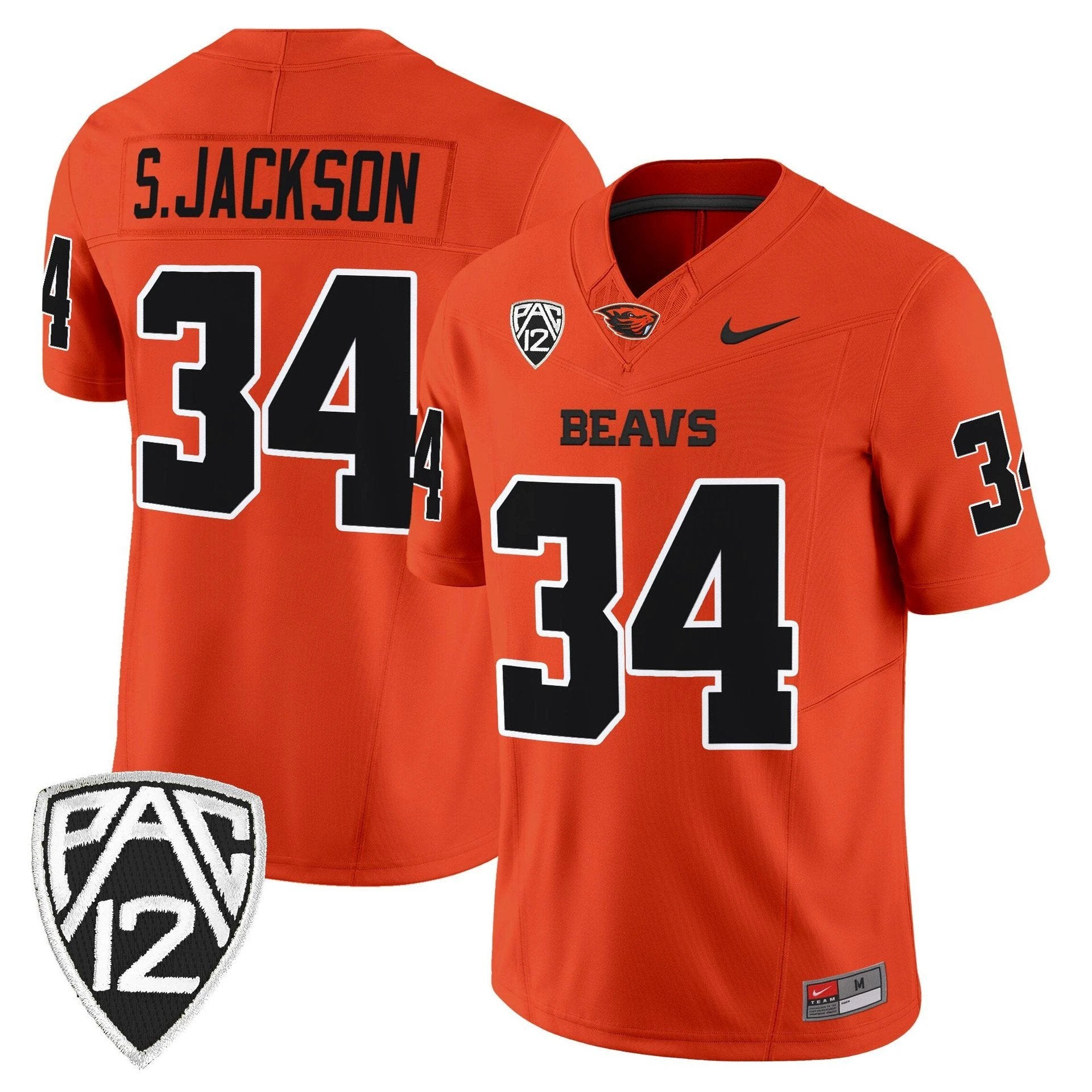 Steven Jackson Jersey #34 Oregon State Beavers 2025 Limited Stitched Orange by My Store NCAA Football Jerseys