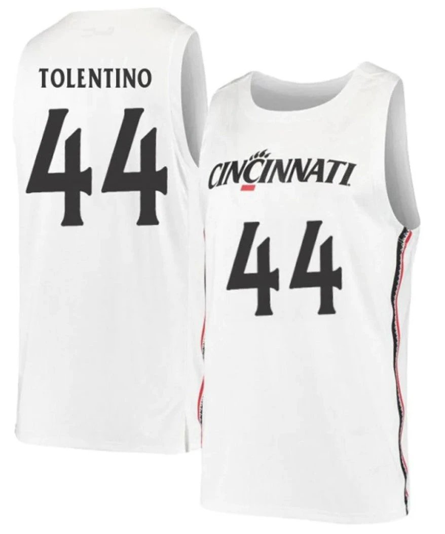 Sage Tolentino Jersey Cincinnati Bearcats College Basketball White #44 by My store basketball