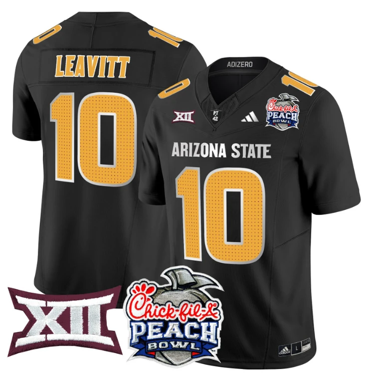 Sam Leavitt Jersey #10 Arizona State Sun Devils 2025 Peach Bowl Black by My Store