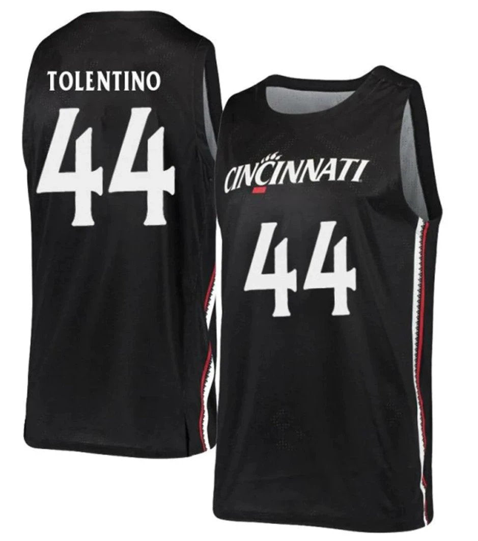Sage Tolentino Jersey Cincinnati Bearcats College Basketball Black #44 by My store basketball
