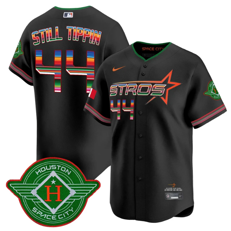 Still Tippin Jersey #44 Astros 2025 City Connect Mexico Vapor Premier Limited Stitched Black by My Store