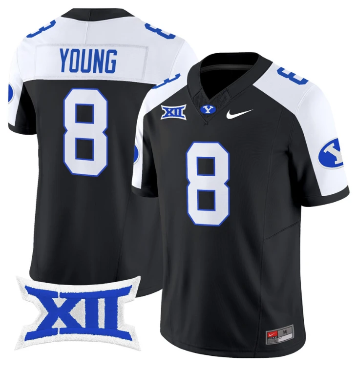 Steve Young Jersey #8 BYU Cougars Vapor Limited College Football Stitched Black Alternate by My Store