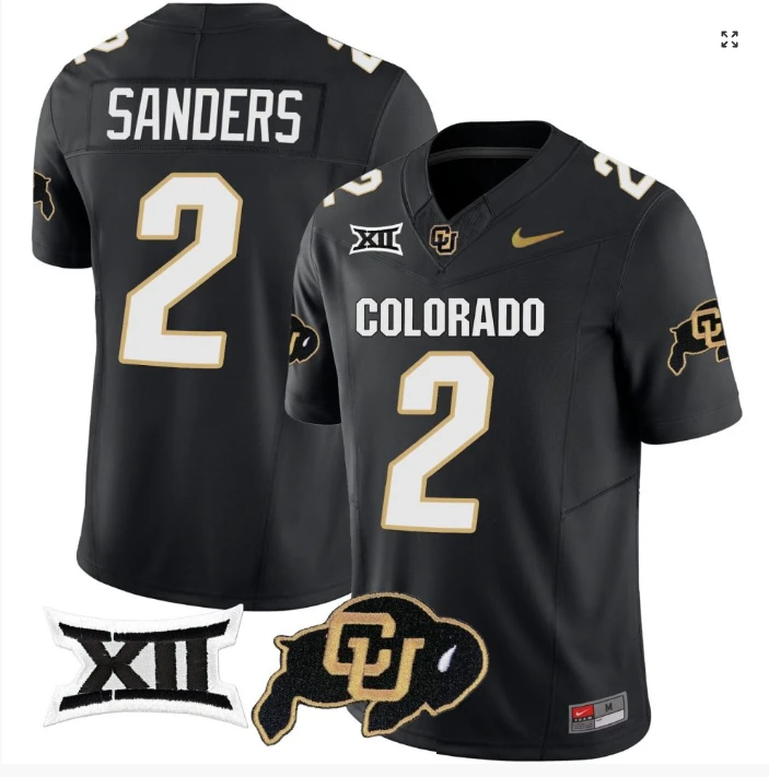 Shadeur Sanders Jersey #2 Colorado Buffaloes College Football Black Home Alternative by My Store