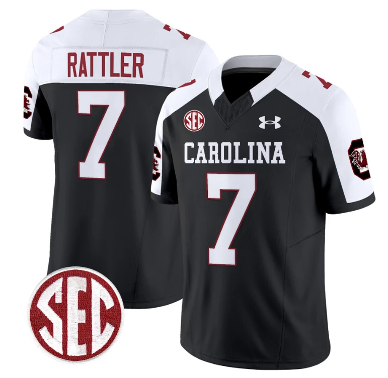 Spencer Rattler Jersey #7 South Carolina Gamecocks Football 1980 Throwback Vapor Limited Black Alternate by My Store