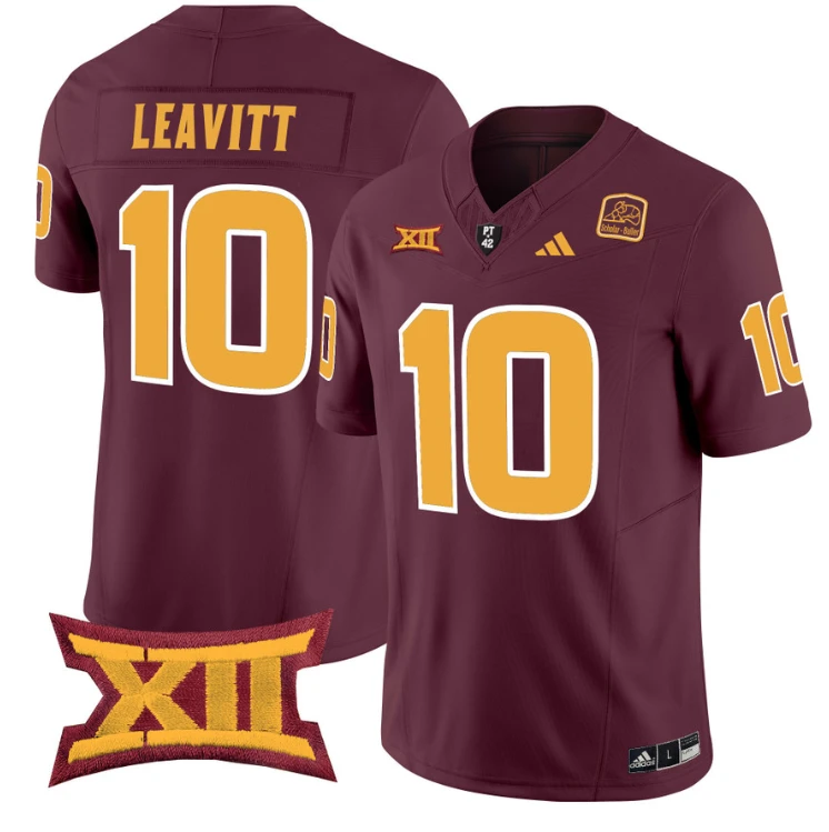 Sam Leavitt Jersey #10 Arizona State Sun Devils Vapor Limited College Football Maroon by My Store