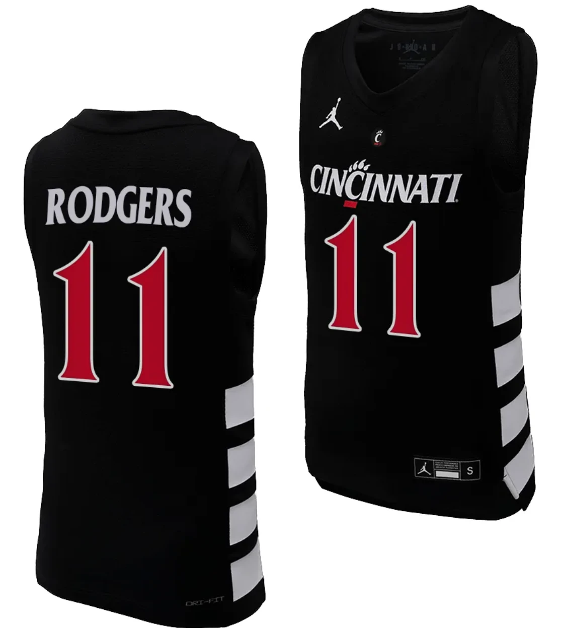 Sam Rodgers Jersey #11 Cincinnati Bearcats College Basketball Replica 2023-24 Black by My store basketball