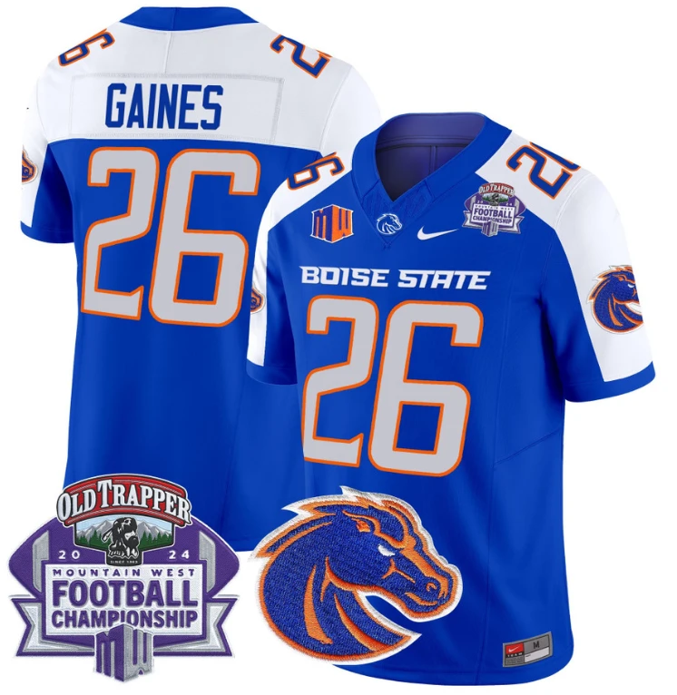 Sire Gaines Jersey #26 Boise State Broncos 2024 Championship Vapor Royal Alternate by My Store