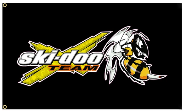 Ski Doo Killer Bee Snowmobile Flag-3x5 FT Banner-100% polyester-2 Metal Grommets by flagsshop