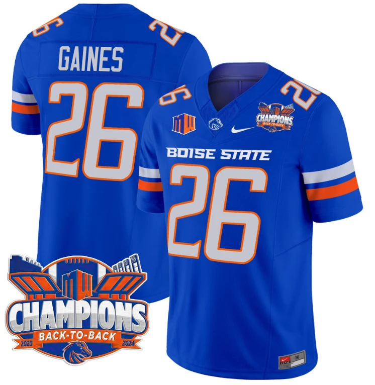 Sire Gaines Jersey #26 Boise State Broncos Back To Back Champions Royal by My Store