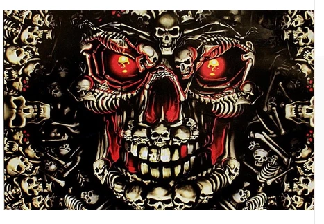 Skull Flag-3x5FT Banner-100% polyester by flagsshop