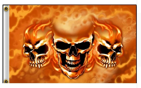 Skull Flag-3x5FT Banner-100% polyester by flagsshop
