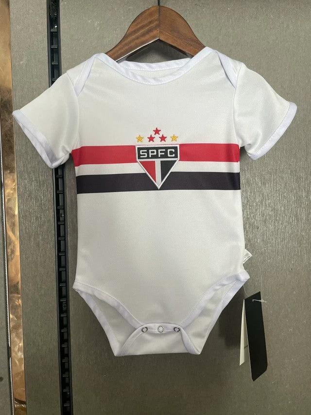 São Paulo FC 2025-26 Little Tricolor Supporter Soccer Baby Bodysuit – White by Soccer Jersey