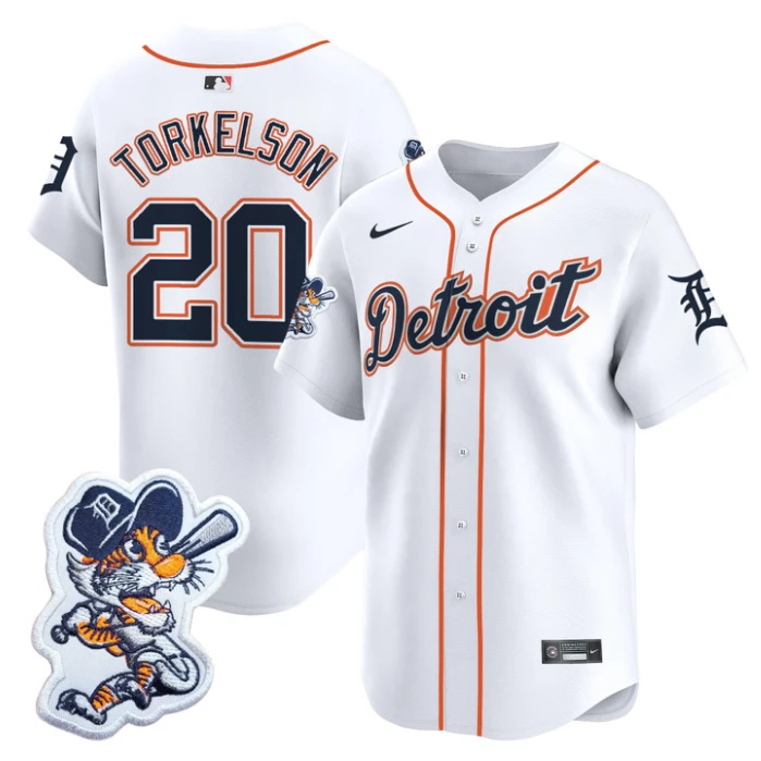 Spencer Torkelson Jersey #20 Detroit Tigers Paws Patch Vapor Premier Limited Stitched White by My Store