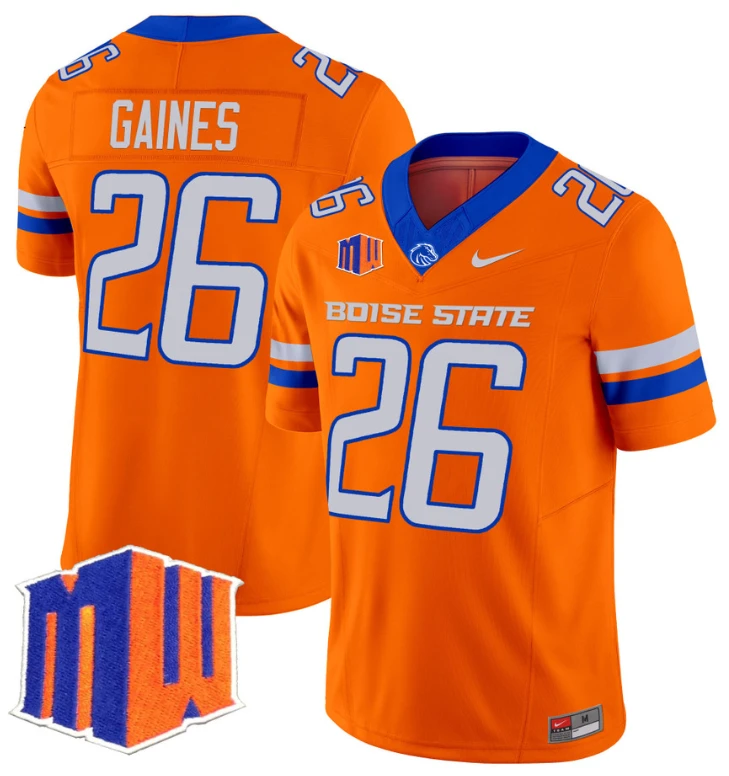 Sire Gaines Jersey #26 Boise State Broncos Vapor Limited College Football Stitched Orange by My Store