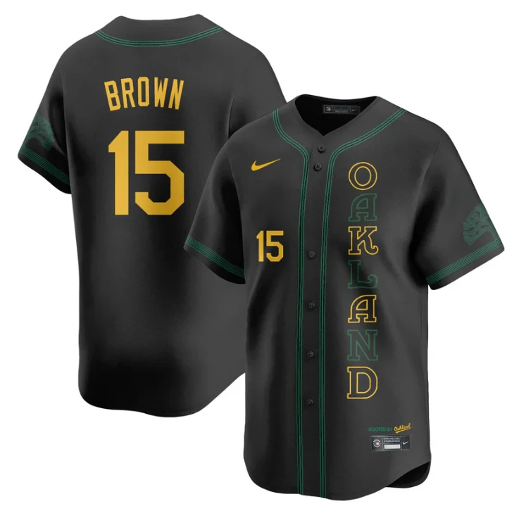 Seth Brown Jersey #15 Oakland Athletics City Connect Concept Stitched Gray by My Store