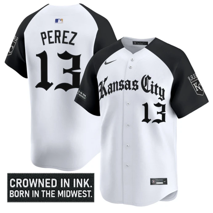 Salvador Perez Jersey #13 Kansas City Royals Gothic Crown Edition Vapor Stitched Alternate by My Store
