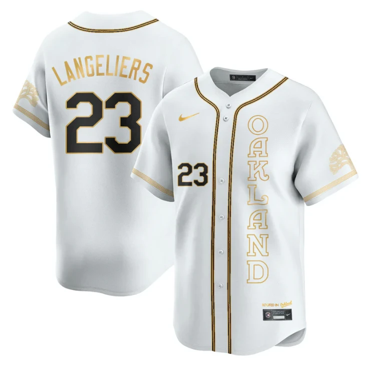 Shea Langeliers Jersey #23 Oakland Athletics City Connect Concept Stitched White Gold by My Store