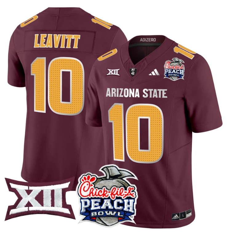 Sam Leavitt Jersey #10 Arizona State Sun Devils 2025 Peach Bowl Maroon by My Store