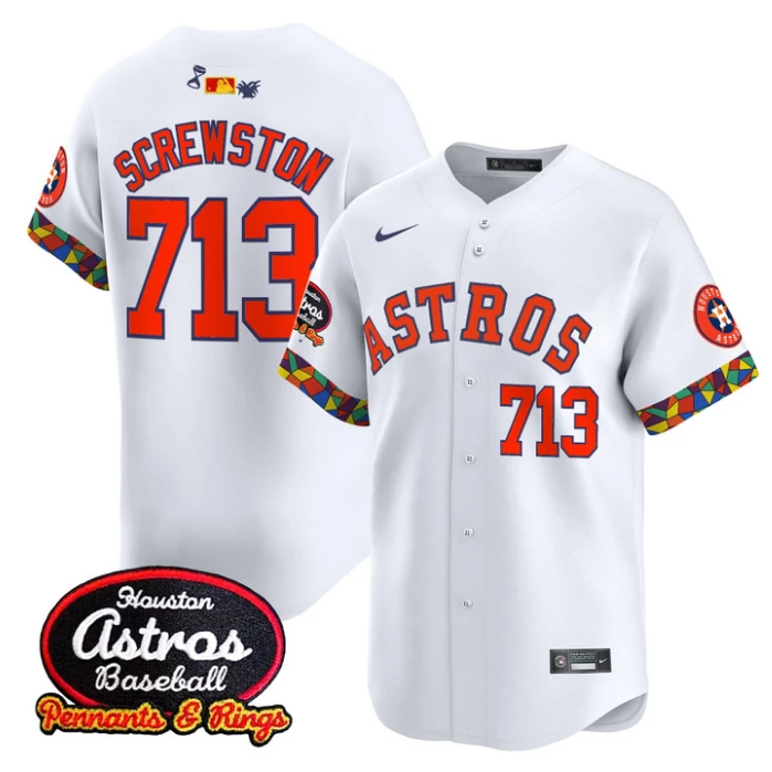 Screwston Jersey #713 Houston Astros x El Tiempo Cantina Vapor Premier Limited Stitched White by My Store