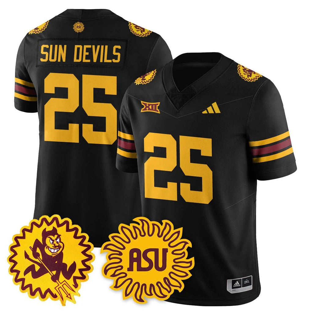 Sun Devils Jersey #25 Arizona State 1975 Throwback Uniform Stitched Black by My Store NCAA Football Jerseys