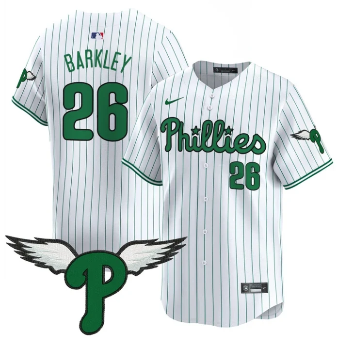 Saquon Barkley Jersey #26 Philadelphia Phillies 2025 Vapor Premier Limited Stitched Pinstripe by My Store