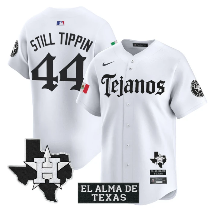 Still Tippin Jersey #44 Houston Astros Mexico Tejano Barrio Style Vapor Limited Stitched White by My Store